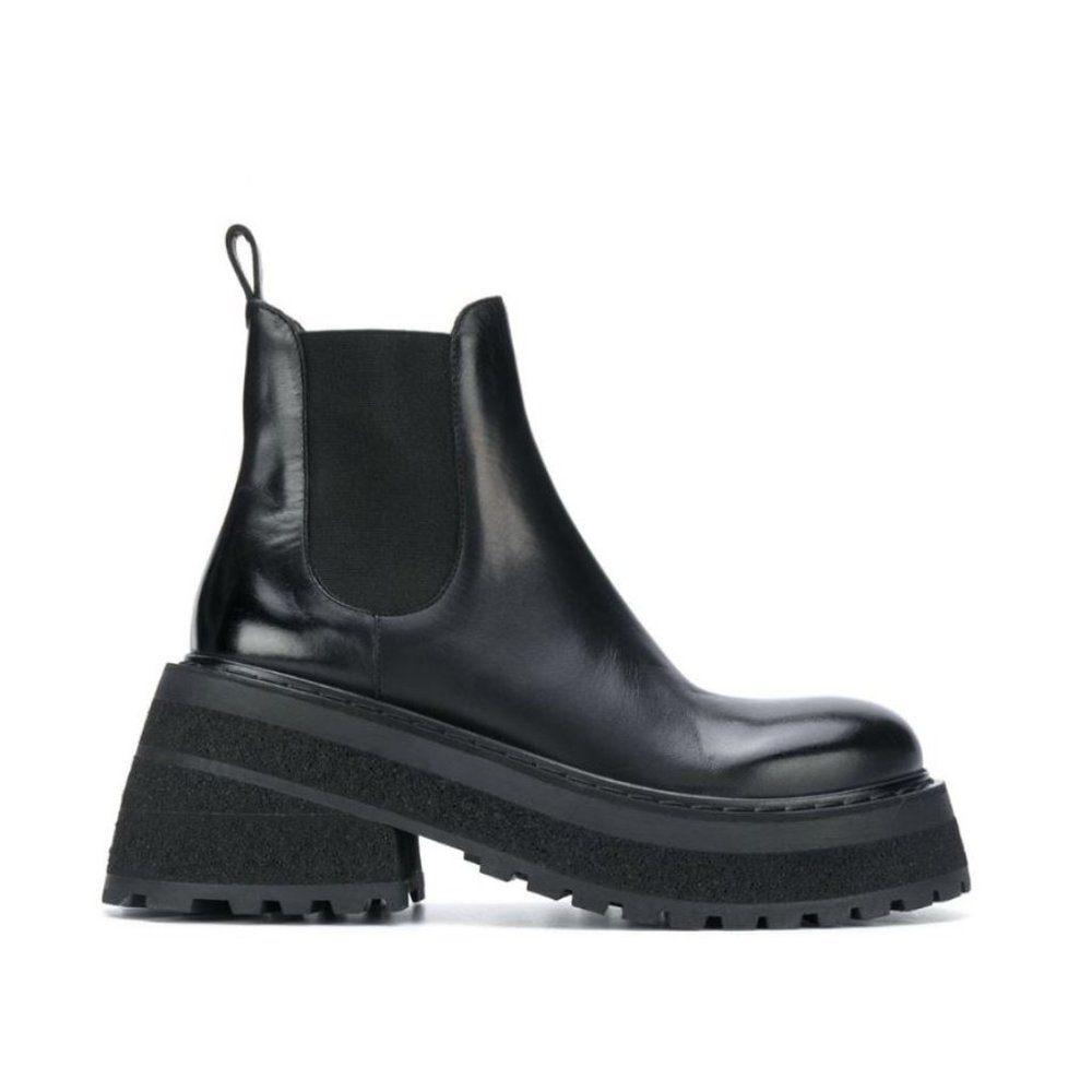 NWOB Marsell Black Carretta Chunky Heel Chelsea Boots - Sz 9